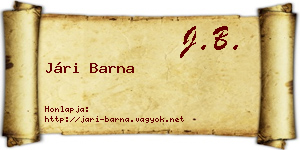 Jári Barna névjegykártya